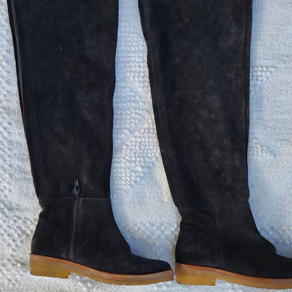 Free People banks-over-the-knee boots black suede size 6.5 - Picture 2 of 11